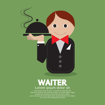 Waiter Vector Illustrationのイラスト素材