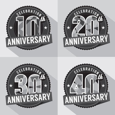 Set of Anniversary Celebration Designのイラスト素材