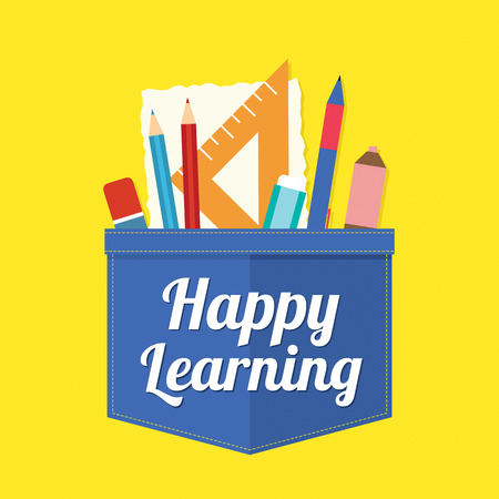 Happy Learning Vector Illustrationのイラスト素材