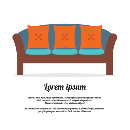 Vintage Sofa Vector Illustrationのイラスト素材