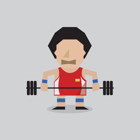 Weight Lifter Vector Illustrationのイラスト素材