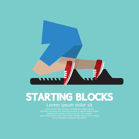 Running Starting Blocks Vector Illustration のイラスト素材