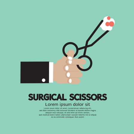 Surgical Scissors In Hand Vector Illustrationのイラスト素材
