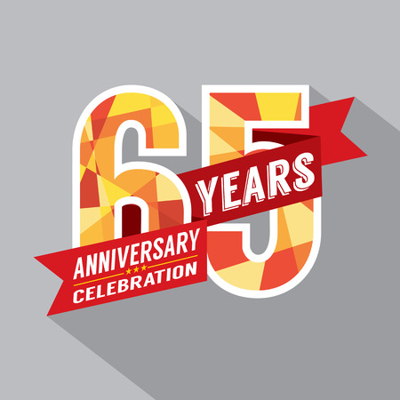 65th Years Anniversary Celebration Designのイラスト素材