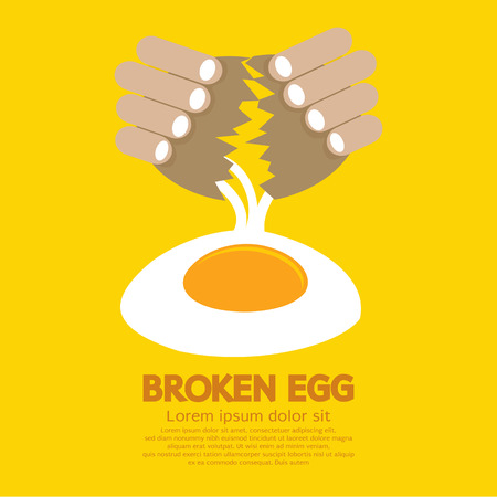 Broken Egg In Hand のイラスト素材