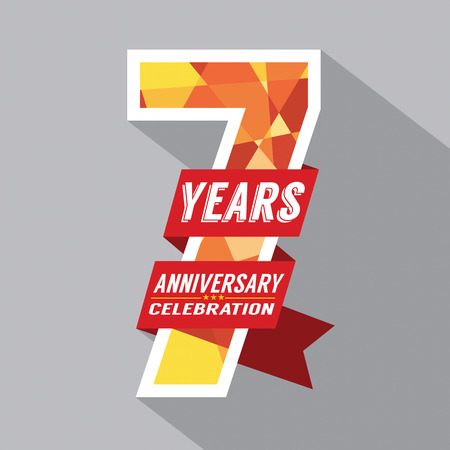 7th Years Anniversary Celebration Designのイラスト素材
