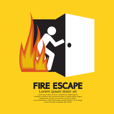 Fire Escape Graphic Sign Illustrationのイラスト素材