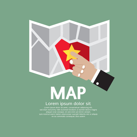 Paper Map In Hand Illustration のイラスト素材