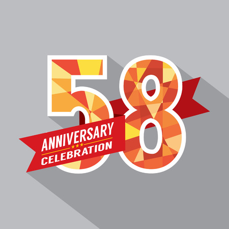 58th Years Anniversary Celebration Designのイラスト素材