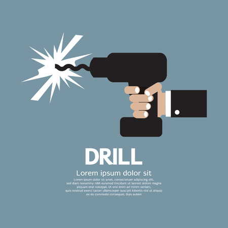 Drill In Hand Vector Illustrationのイラスト素材