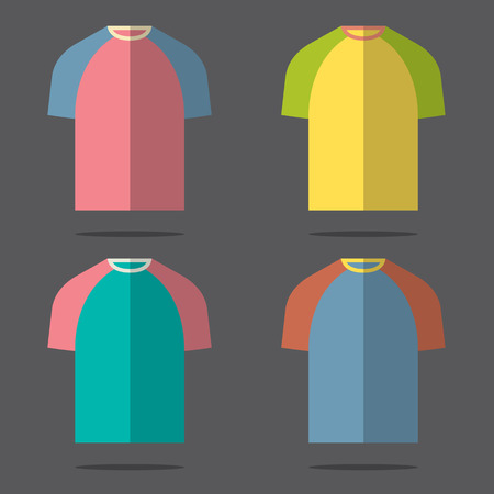 Flat Design T-Shirt Set Vector Illustrationのイラスト素材