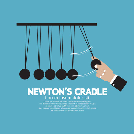 Flat Design Newton's Cradle Illustration のイラスト素材