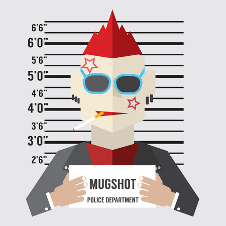 Mugshot Of Gangster Vector Illustrationのイラスト素材