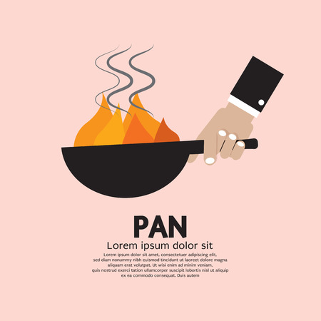 Cooking With Frying Pan Vector Illustrationのイラスト素材