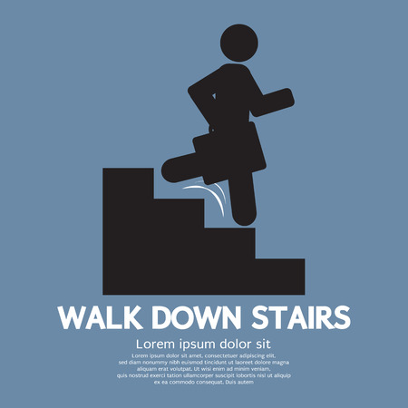 Walk Down Stairs Symbol Vector Illustrationのイラスト素材