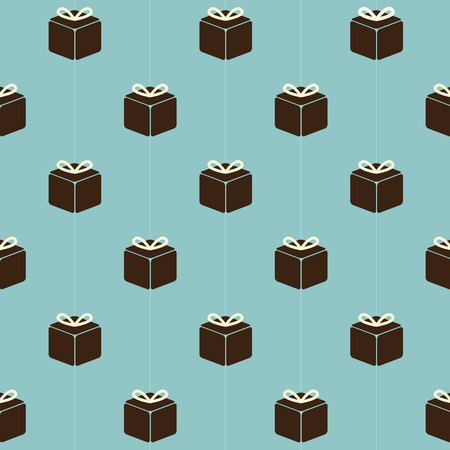 Vintage Gift Boxes Pattern Background Vector Illustrationのイラスト素材