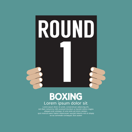 Hand Show Boxing Ring Board Vector Illustrationのイラスト素材
