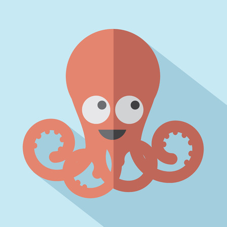 Modern Flat Design Octopus Icon Vector Illustrationのイラスト素材