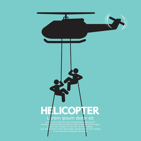 Soldiers Jump From a Helicopter Vector Illustrationのイラスト素材