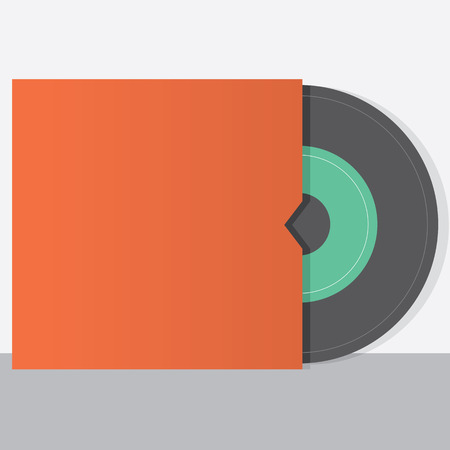 Vinyl With Envelope Vintage Style Vector Illustrationのイラスト素材