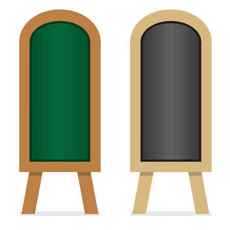 Set Of Blank Chalk Board Isolated On White Vector Illustrationのイラスト素材