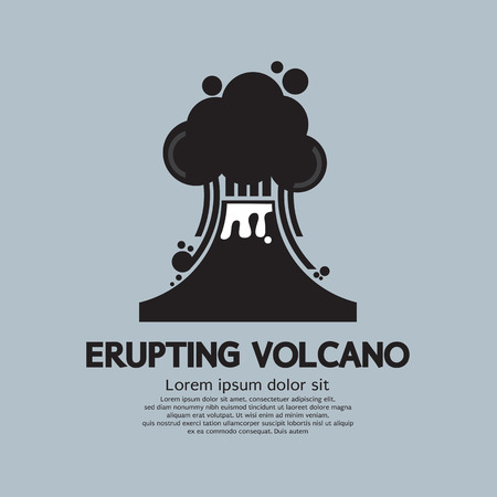 Erupting Volcano Natural Disaster Vector Illustrationのイラスト素材
