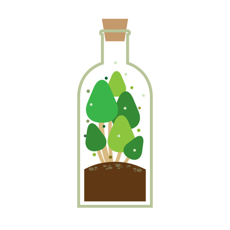 Little Tree In A Bottle Vector Illustrationのイラスト素材