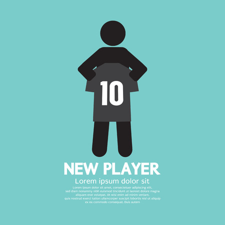 The Football/Soccer Player Showing  A Shirt : A New Player Contract Signing Concept Vector Illustrationのイラスト素材