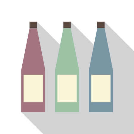 Modern Flat Design Of Three Different Color Bottles Vector Illustrationのイラスト素材