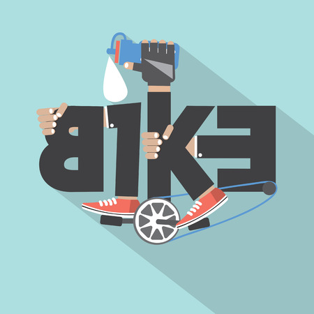 Bicycle Typography Design Vector Illustrationのイラスト素材