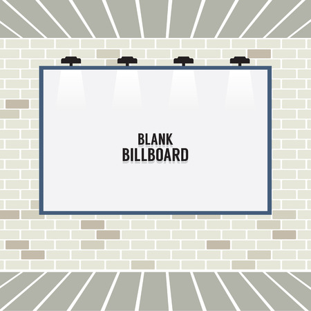 Blank Advertising Billboard On Brick Wall Vector Illustrationのイラスト素材