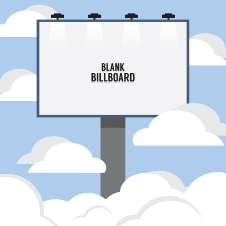 Big Blank Advertising Billboard Through The Cloud Vector Illustrationのイラスト素材