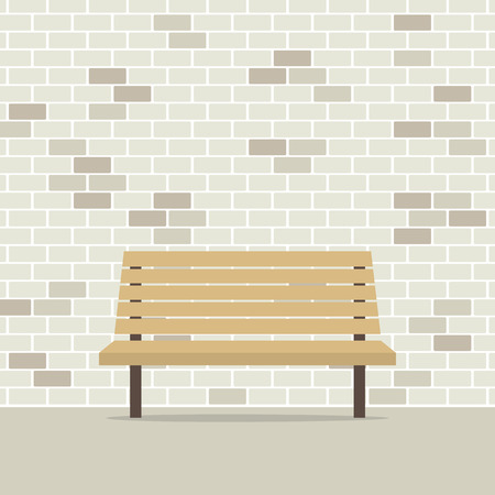 Empty Chair On Brick Wall Vector Illustrationのイラスト素材