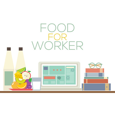 Food For Worker Healthy Food Concept Vector Illustrationのイラスト素材
