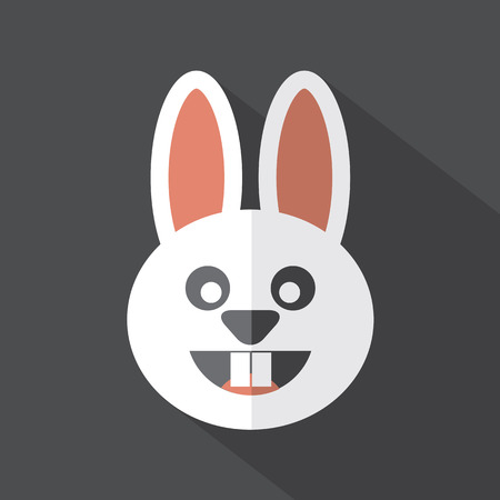 Modern Flat Design Rabbit Icon Vector Illustrationのイラスト素材
