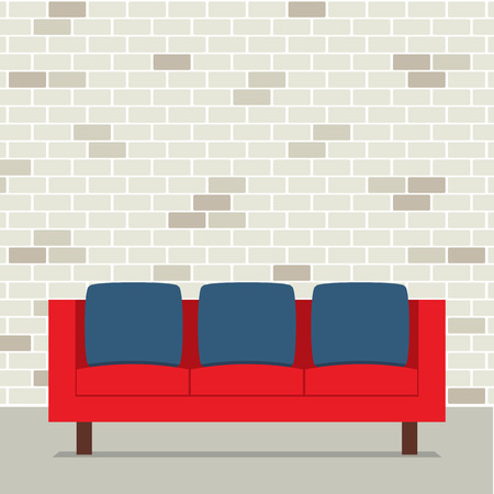 Modern Flat Design Sofa Interior Vector Illustrationのイラスト素材