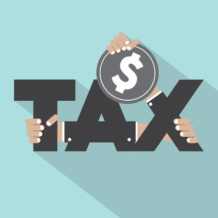 Tax Typography With Money Design Vector Illustrationのイラスト素材