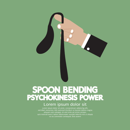 Spoon Bending Psychokinesis Power Vector Illustrationのイラスト素材
