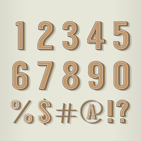 Vintage Style Numbers Set Vector Illustrationのイラスト素材