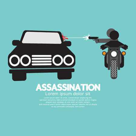 Assassination Shooting From The Motorcycle Vector Illustrationのイラスト素材