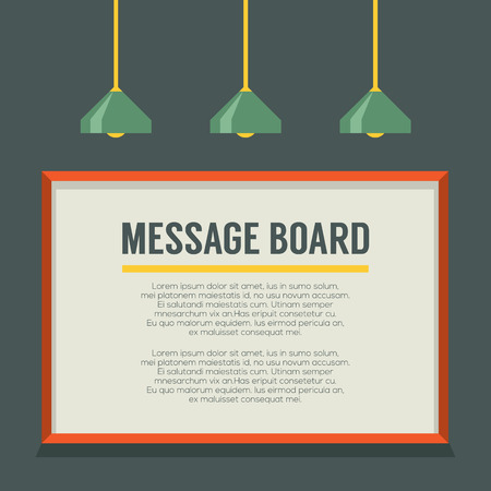 Blank Message Board On The Wall Vector Illustrationのイラスト素材