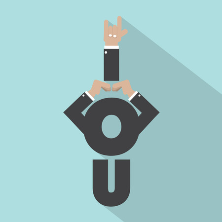 Love With Hand Sign Typography Design Vector Illustrationのイラスト素材