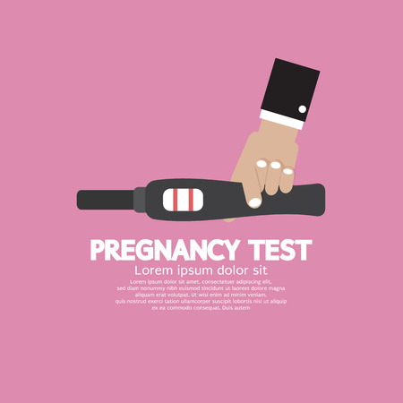 Pregnancy Test Tool In Hand With Positive Result Vector Illustrationのイラスト素材