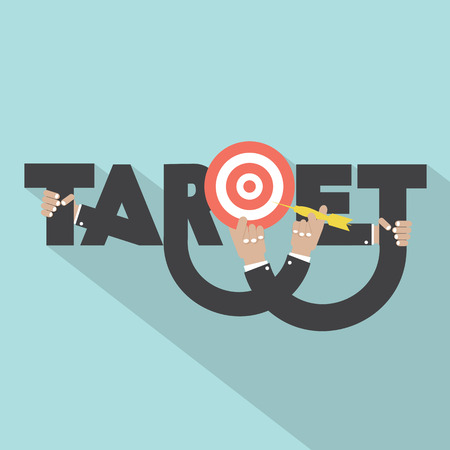 Target With Dart Arrow In Hand Typography Design Vector Illustrationのイラスト素材