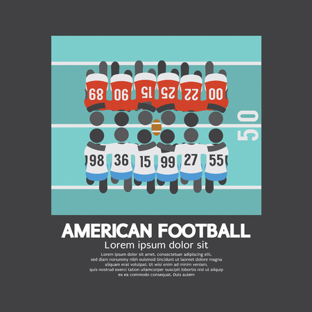 American Football Players Top View Vector Illustrationのイラスト素材