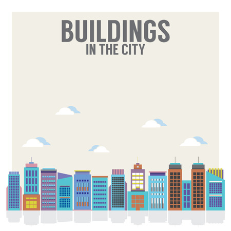 Buildings In The City Vector Illustrationのイラスト素材
