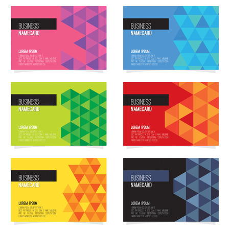 Set Of Six Abstract Name Card Vector Illustrationのイラスト素材