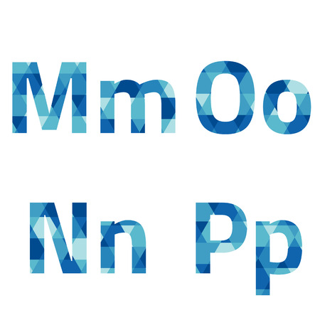 Modern Style Blue Alphabets Set Vector Illustrationのイラスト素材