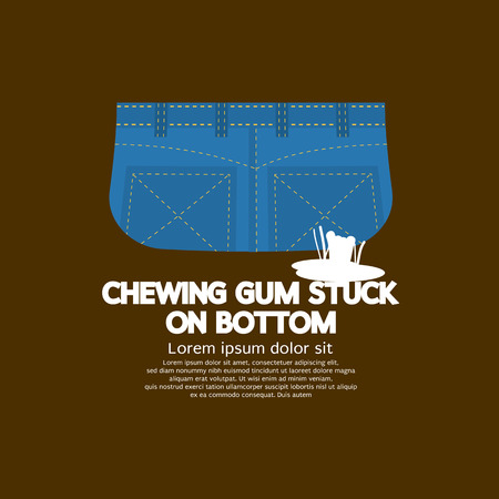 Chewing Gum Stuck On Bottom Vector Illustrationのイラスト素材