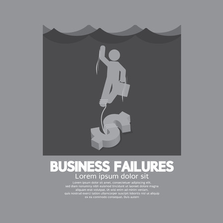 Businessman Drowning In The Water Business Failures Conceptのイラスト素材